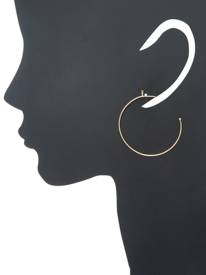 Mizuki 14K Gold Feather Hoop Earrings