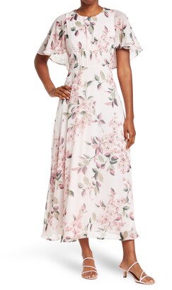 Calvin Klein Floral Capelet Maxi Dress - ShopStyle