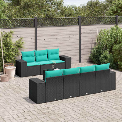 VidaXL 8 Piece Patio Sofa Set With Cushions Poly Rattan