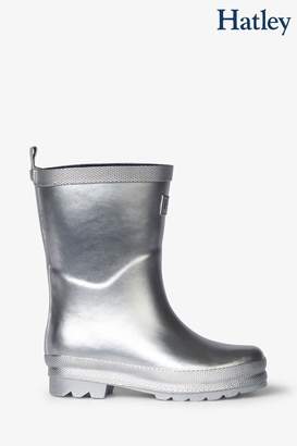 Hatley Girls Silver Shimmer Rain Boots - Silver