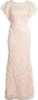 Thumbnail for your product : Eliza J Floral 3D Embroidered Flutter Sleeve Gown