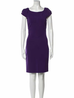Diane von Furstenberg Scoop Neck Knee-Length Dress Purple