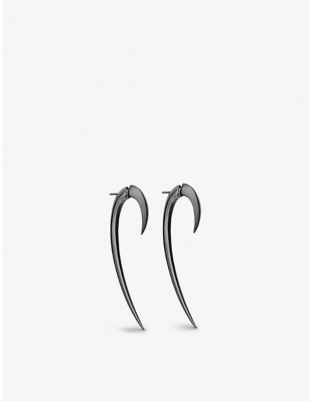 Shaun Leane Womens Hook Rhodium-Plated Silver Earrings Large