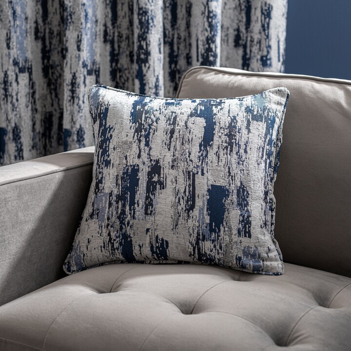 Dunelm Abstract Global Navy Cushion Navy Blue/White - ShopStyle