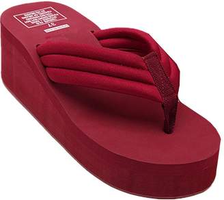 ANBOVER Womens High Wedge Beach Sandals Summer Thong Flip Flops Platform -41