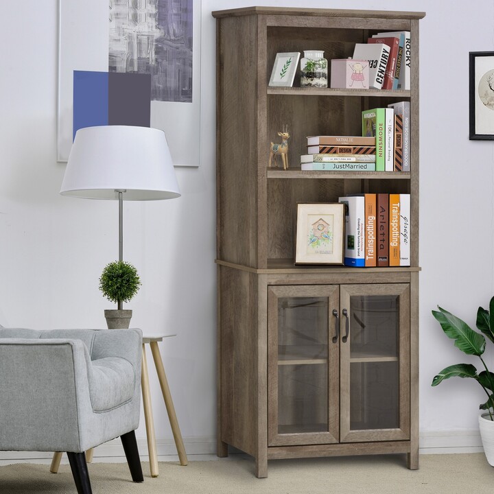 Multifunctional Storage Bookcase with Adjustable Shelves
