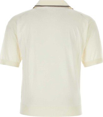 Tシャツ・カットソー PRADA Ivory Silk Blend Polo Shirt Prada Ivory Silk Blend Polo Shirt - ShopStyle