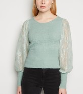 Thumbnail for your product : New Look Blue Vanilla Puff Sleeve Jumper