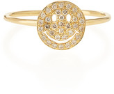 Thumbnail for your product : Sydney Evan 14k Gold Happy Face Diamond Ring, Size 6.5