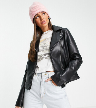 ASOS Tall ASOS DESIGN Tall ultimate faux leather biker jacket in