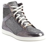 Thumbnail for your product : Jimmy Choo anthracite gray patent leather and glitter detail 'Tokyo' sneakers