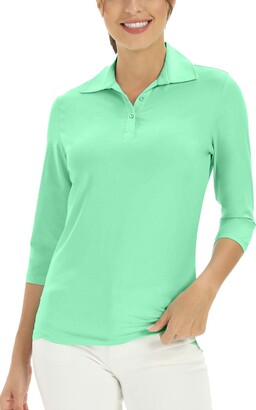 WOWENY Women's Long Sleeve Athletic Shirts Quarter Zip Pullover Collared  T-Shirt Workout Print Tennis Top