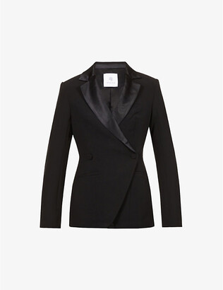 Anine Bing Ade asymmetric woven blazer