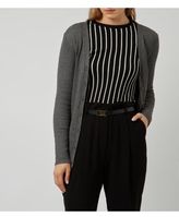 Thumbnail for your product : New Look Black Ribbed V Neck Button Front Cardigan
