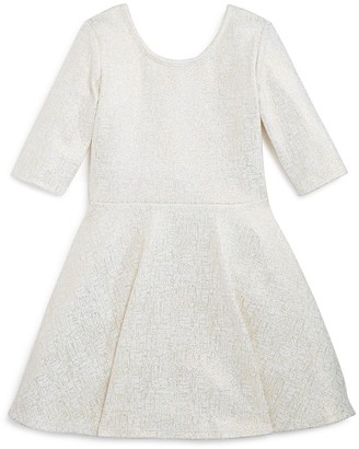 Bloomie's Girls' Flared Shimmer Dress, Little Kid - 100% Exclusive
