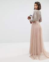 Thumbnail for your product : Maya Petite Long Sleeve Sequin Top Maxi Tulle Dress