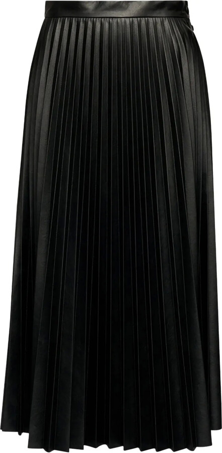 MM6 MAISON MARGIELA Pleated Faux-Leather Midi Skirt
