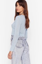 Thumbnail for your product : Nasty Gal Womens No Chills Cropped Button-Down Cardigan - Blue - L