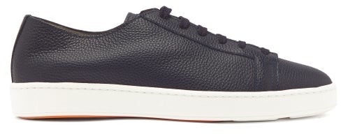 mens navy leather trainers