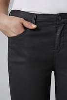 Thumbnail for your product : Topshop Moto black coated leigh jeans