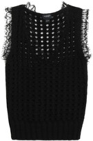 Thumbnail for your product : Giambattista Valli Lace-trimmed Open-knit Wool-blend Vest