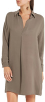 Thumbnail for your product : Vince Washed-silk Dress - Army green