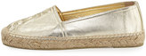 Thumbnail for your product : Saint Laurent Leather Logo Espadrille Flat, Platino