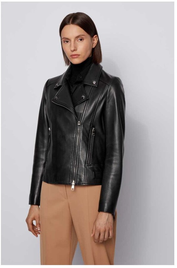 HUGO BOSS Sajuana Classic Leather Biker Jacket ShopStyle