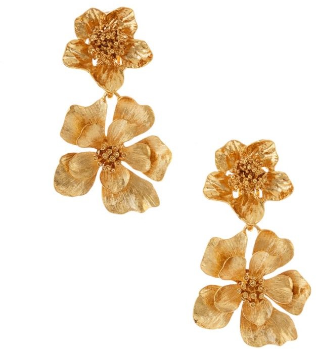 Oscar De La Renta Flower Drop Earrings Online Store, UP TO 54% OFF 