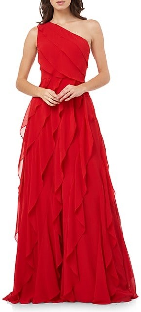tiered evening gown