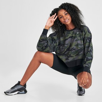Nike Women's Dri-FIT Get Fit Camo Crop Training Crewneck Sweatshirt -  ShopStyle