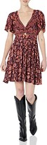 Thumbnail for your product : Angie Women's Ruffle Sleeve Twist Front Keyhole Skater Dress
