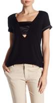 Thumbnail for your product : Vanity Room Satin Inset V-Neck Shirt