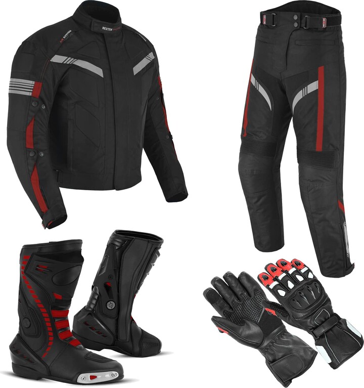 VASTER Motorcycle Suit Waterproof Motorbike Cordura Jacket with Trouser