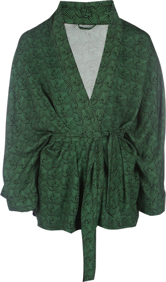 In Our Name Kibo Lenzing™ Ecovero™ Belted Kimono In Green Print - ShopStyle  Casual Jackets