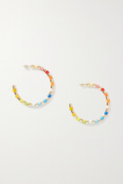 Thumbnail for your product : Roxanne Assoulin U-tube Gold-tone And Enamel Hoop Earrings - one size