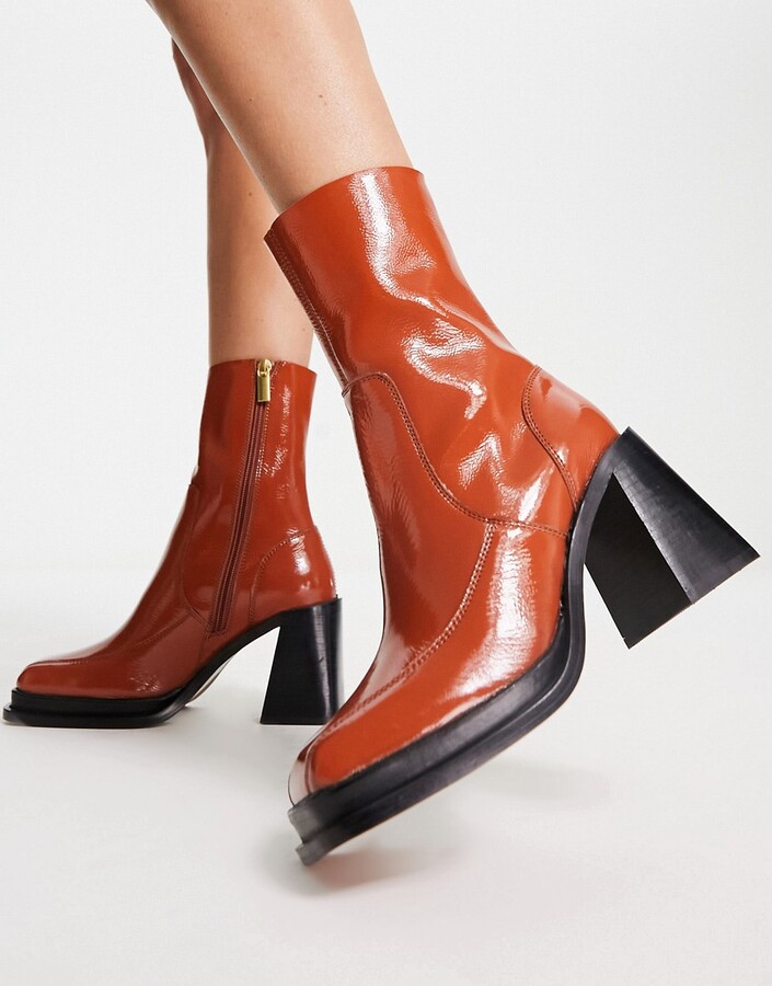 Brown Patent Leather Boots | ShopStyle