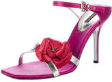 Thumbnail for your product : Louis Vuitton Satin Floral Sandals