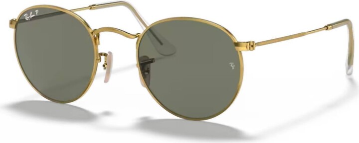 Ray-Ban Men's Round Sunglasses In Arista Gold Frame Green Vintage Gradient Lens