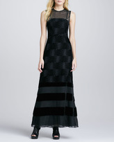 Thumbnail for your product : Nanette Lepore Enchanted Velvet-Stripe Gown