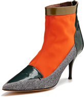 Thumbnail for your product : Tabitha Simmons Alana Mixed Media Pointed-Toe Bootie