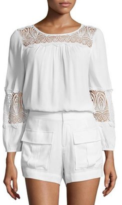 Joie Coastal Embroidered-Lace Top