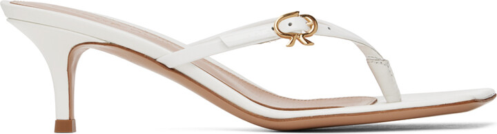 Gianvito Rossi White Thong Heeled Sandals