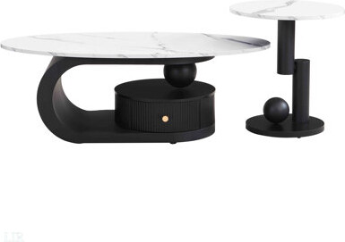 Everly Quinn Nesting Coffee Table Set Of 2 End Table Oval And Round Table Set End Table