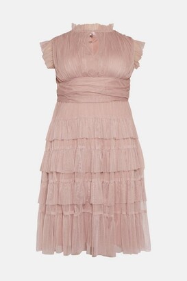 Coast Plus Size Tulle Tiered Frill Sleeve Dress