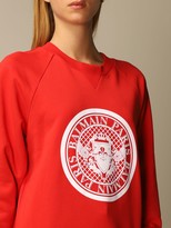 Thumbnail for your product : Balmain Sweatshirt Cotton Sweatshirt With Flock Emblem