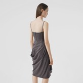 Thumbnail for your product : Burberry Asymmetric Technical Wool Corset Dress