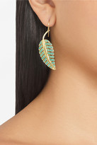 Thumbnail for your product : Jennifer Meyer 18-karat gold turquoise leaf earrings