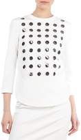 Thumbnail for your product : Akris Punto 3/4-Sleeve 3D Paillettes Sweatshirt