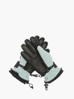 Thumbnail for your product : MONCLER GRENOBLE Logo Patch Twill And Leather Ski Gloves - Light Blue